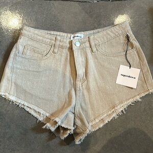 Superdown Mini High-Waisted Shorts: Tan - Size Medium **New with Tags**
